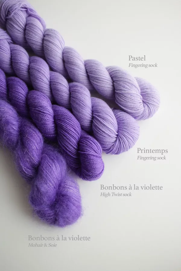 laine violet,echeveau violet,tricot violet,Pastel,laine Pastel