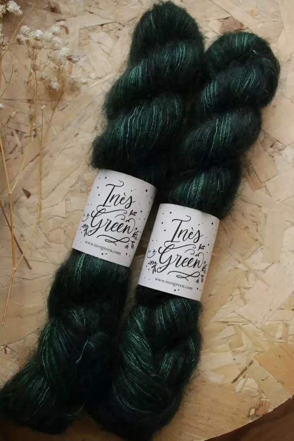 laine vert foncé,mohair vert foncé,mohair vert